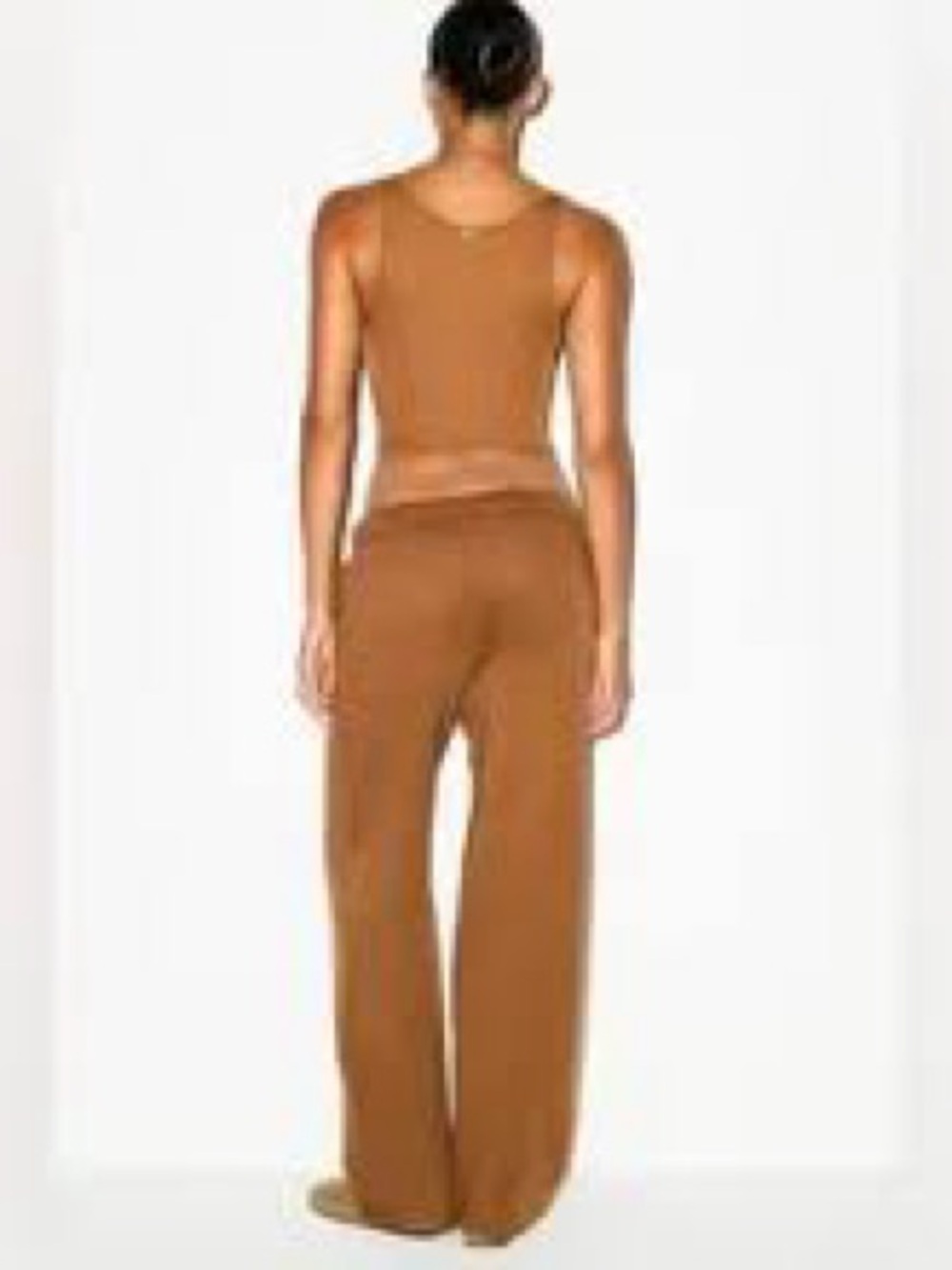 SKIMS OVERSIZED DOUBLE WAISTBAND PANT in Bison Cotten Fleece NWT XX Small - Picture 2 of 2
